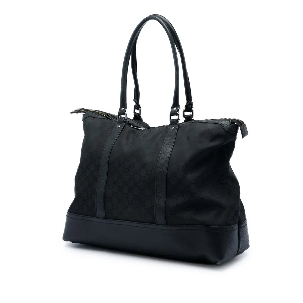 Gucci GG Canvas Tote Black Canvas Good - Back View