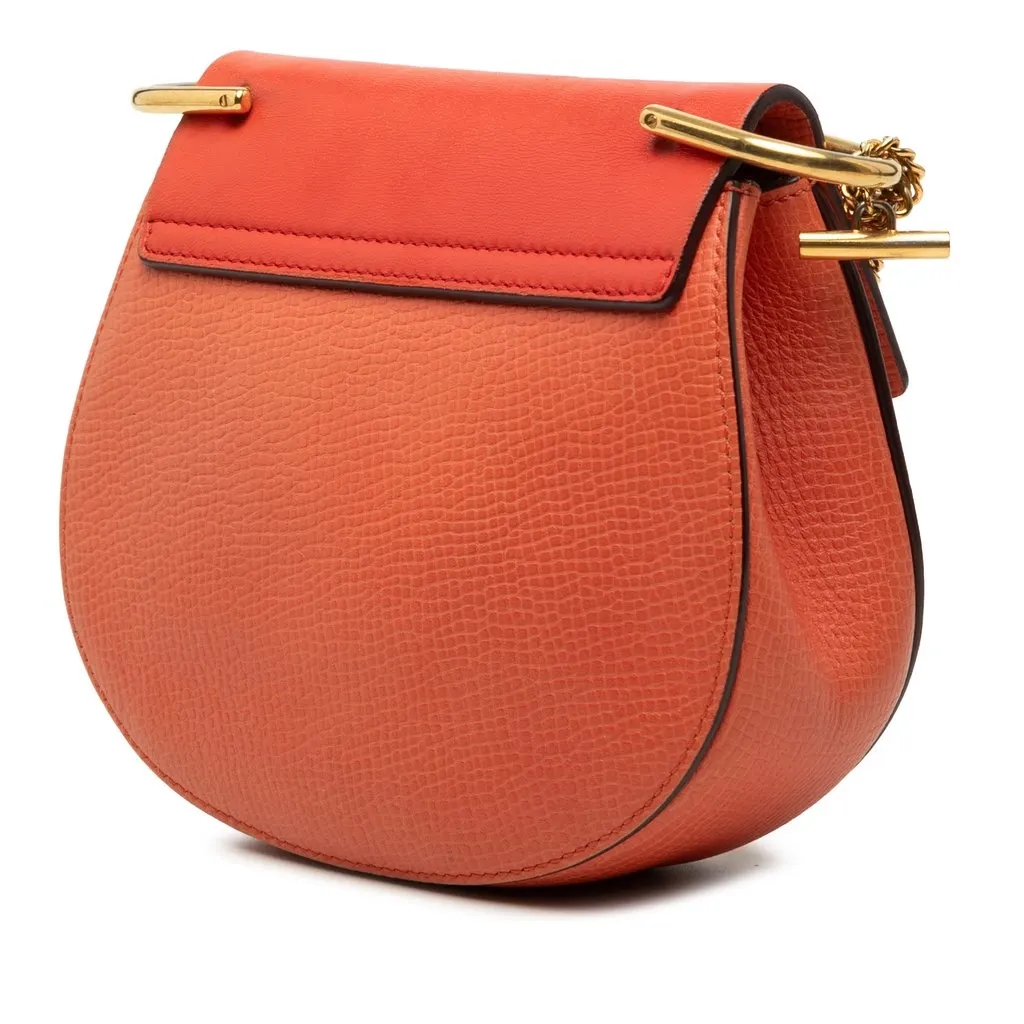 Chloé Small Leather Drew Crossbody Orange Leather Very good - Back View