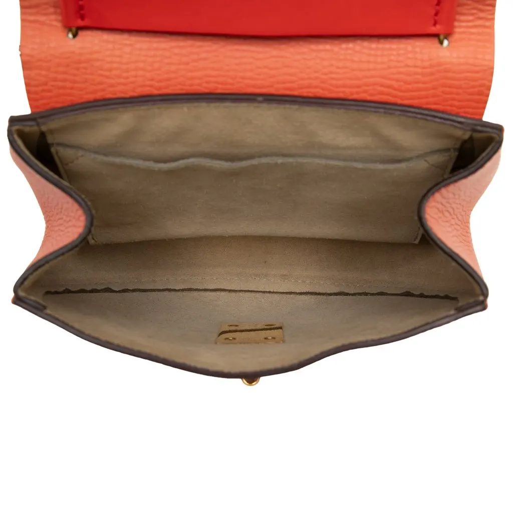 Chloé Small Leather Drew Crossbody Orange Leather Very good - Model View