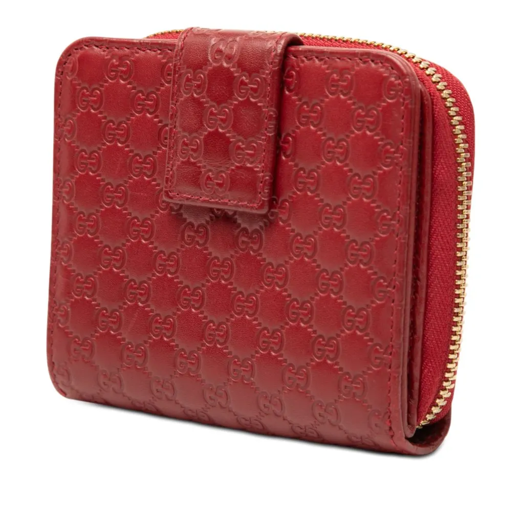 Gucci Microguccissima Zip Around Small Wallet Red Leather Very good - Back View