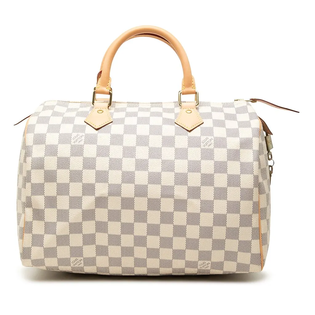 Louis Vuitton Damier Azur Speedy 30 White Very good - Front View