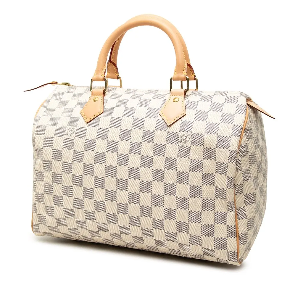 Louis Vuitton Damier Azur Speedy 30 White Very good - Back View