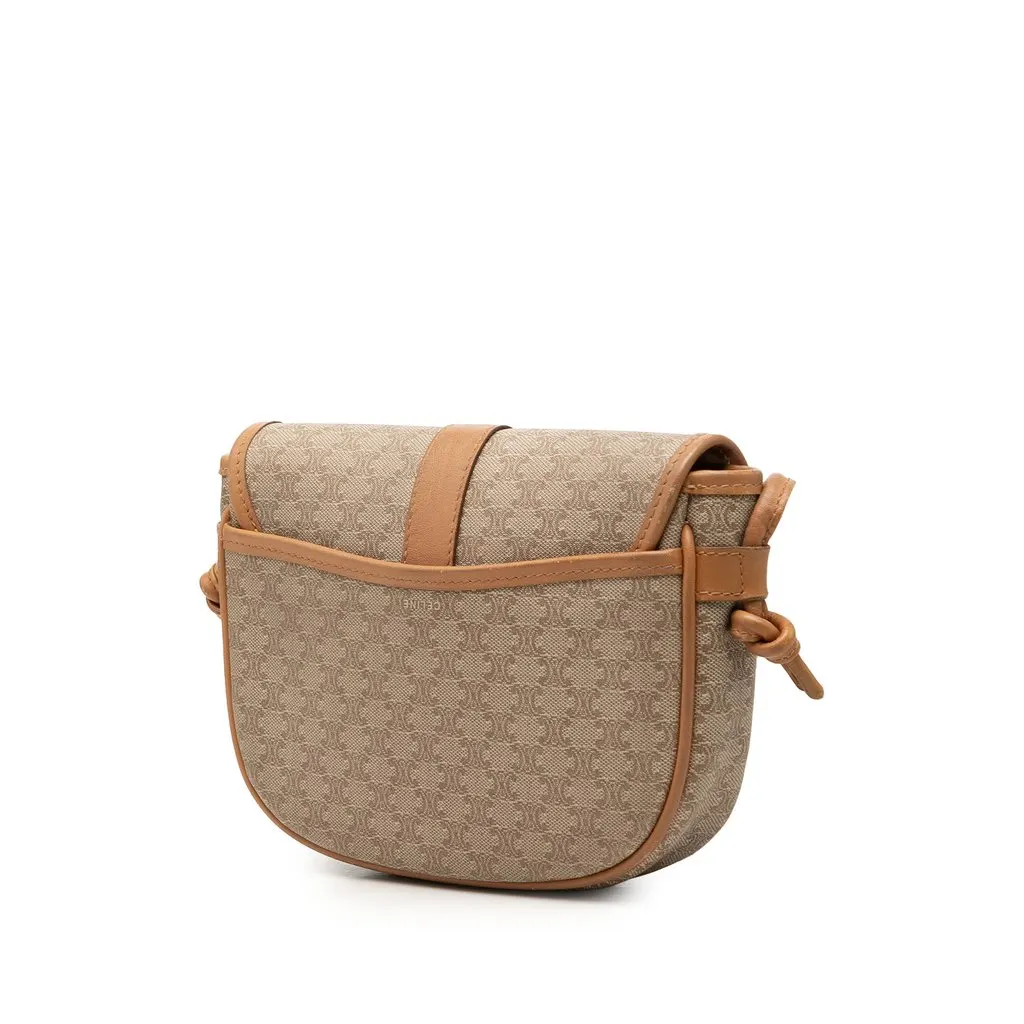 Celine Macadam Coated Canvas Crossbody Beige Canvas Very good - Back View