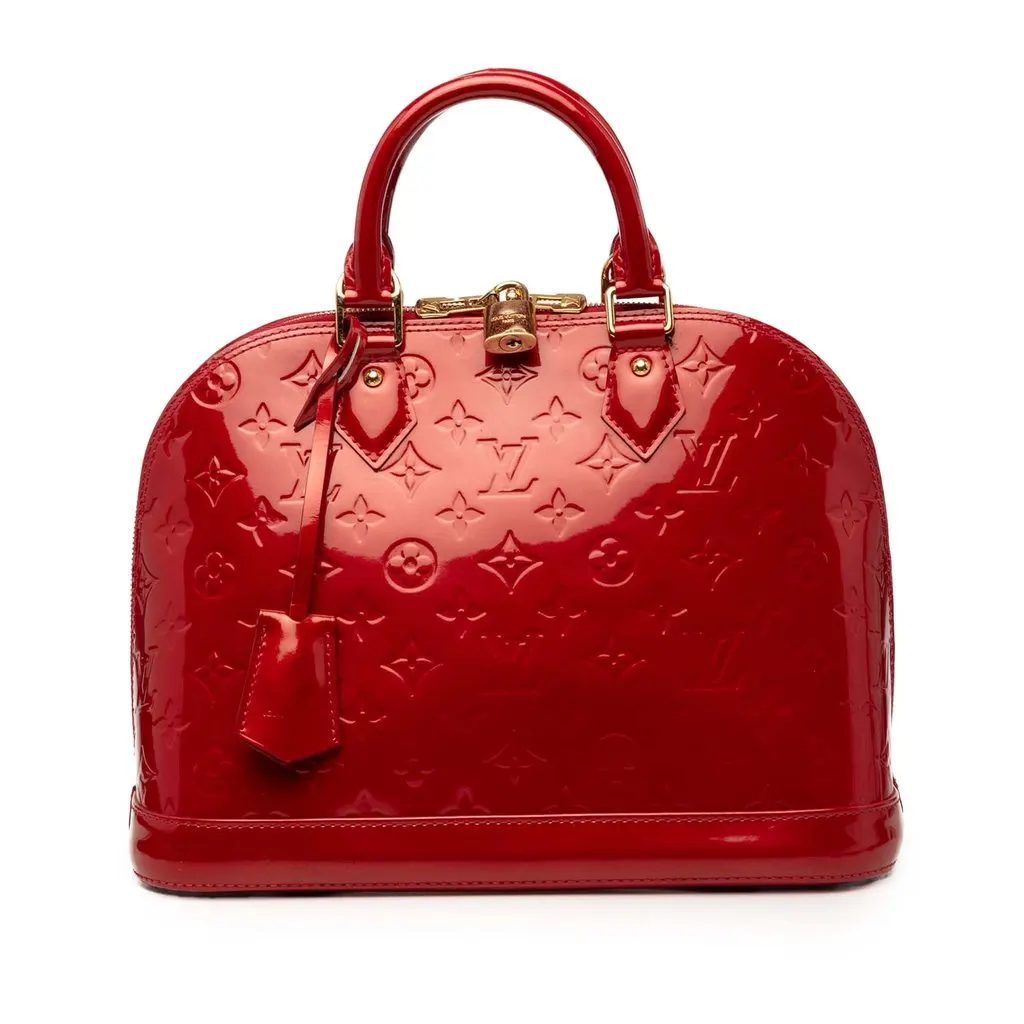 Louis Vuitton Monogram Vernis Alma PM Red Leather Very good - Front View