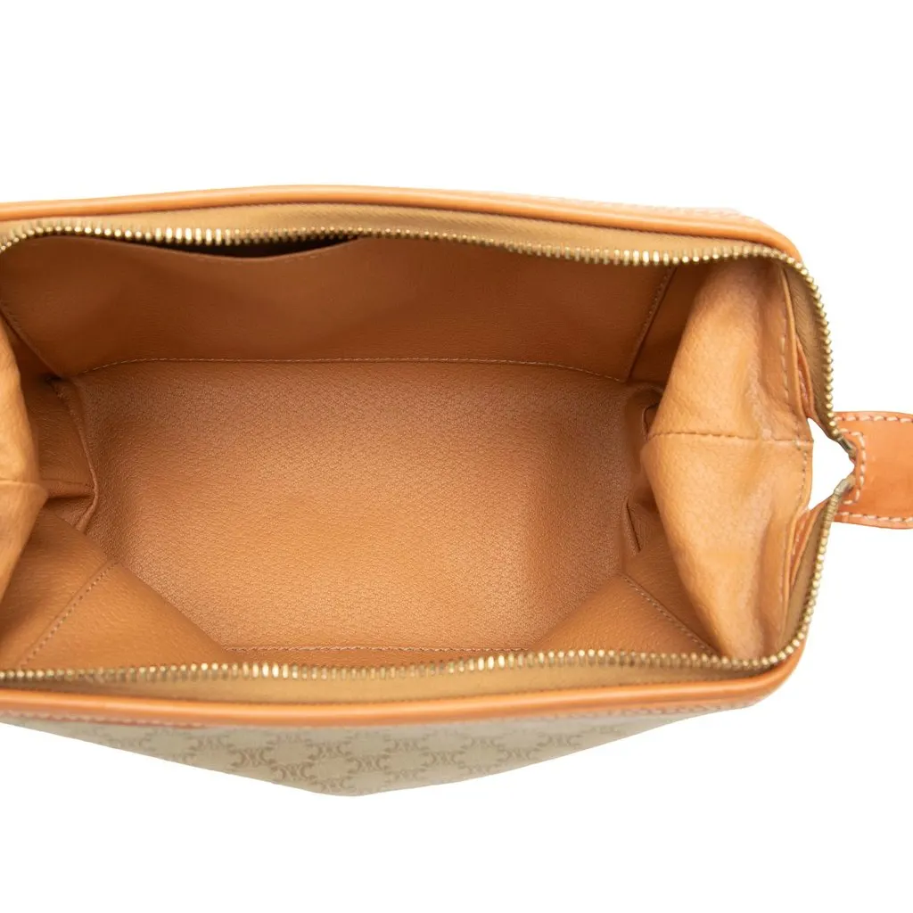 Celine Macadam Coated Canvas Pouch Beige Very good - Model View