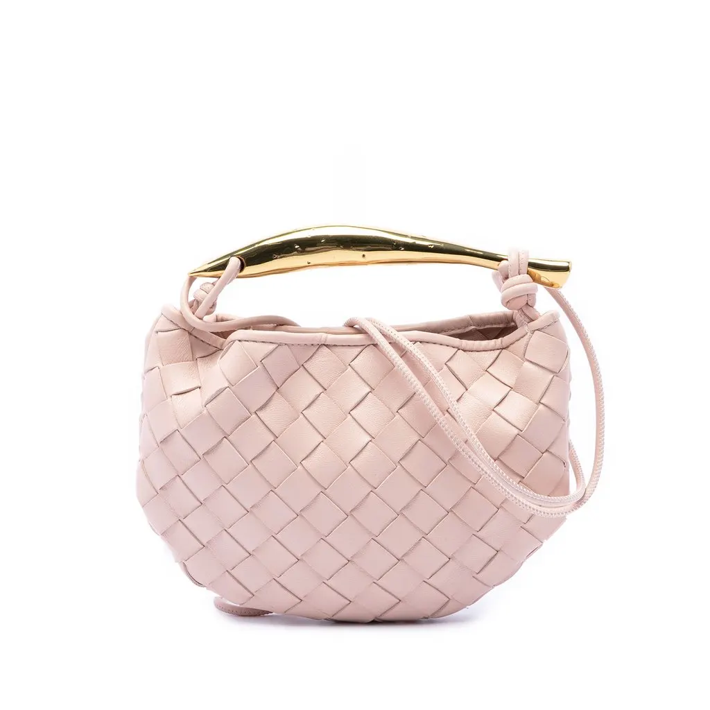 Bottega Veneta Baby Lambskin Intrecciato Sardine Pink Leather Very good - Front View