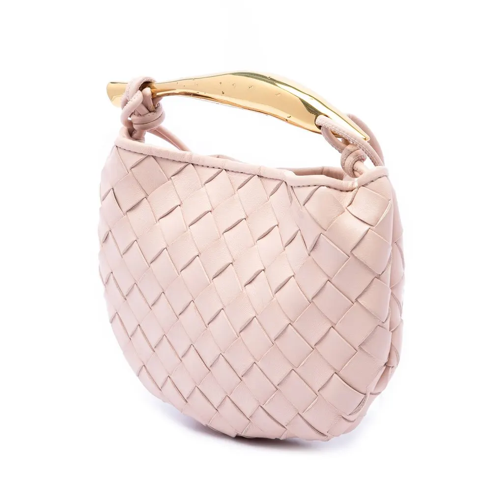 Bottega Veneta Baby Lambskin Intrecciato Sardine Pink Leather Very good - Back View