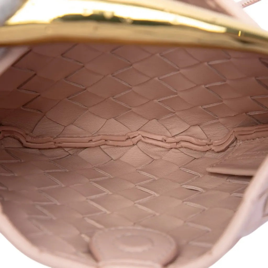 Bottega Veneta Baby Lambskin Intrecciato Sardine Pink Leather Very good - Model View