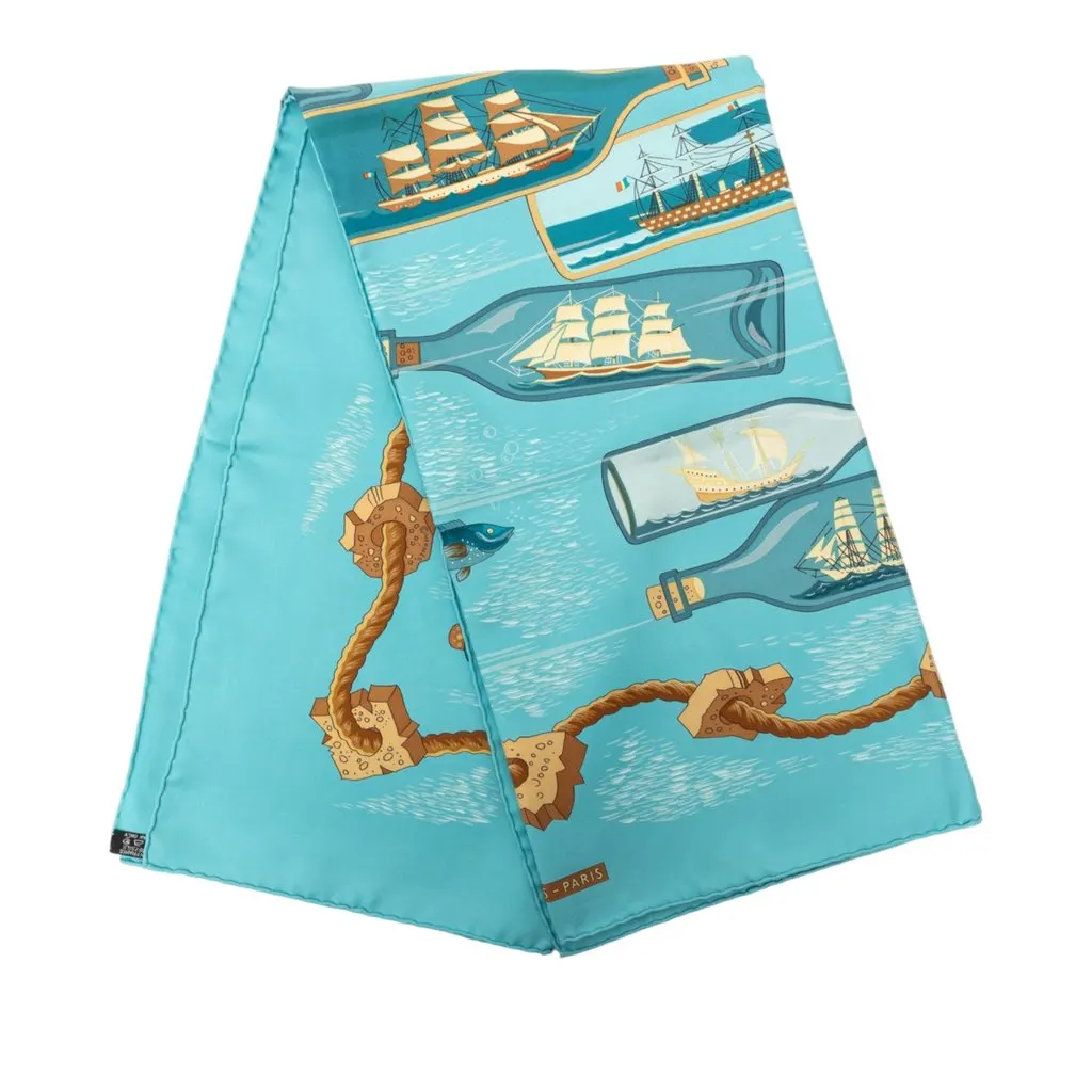 Hermès Bouteilles a La Mer Silk Scarf 90