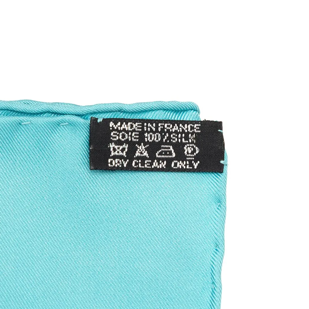 Hermès Bouteilles a La Mer Silk Scarf 90 Blue Very good - Inside View