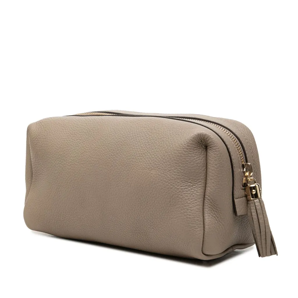 Gucci Calfskin Soho Clutch Brown Leather Good - Back View