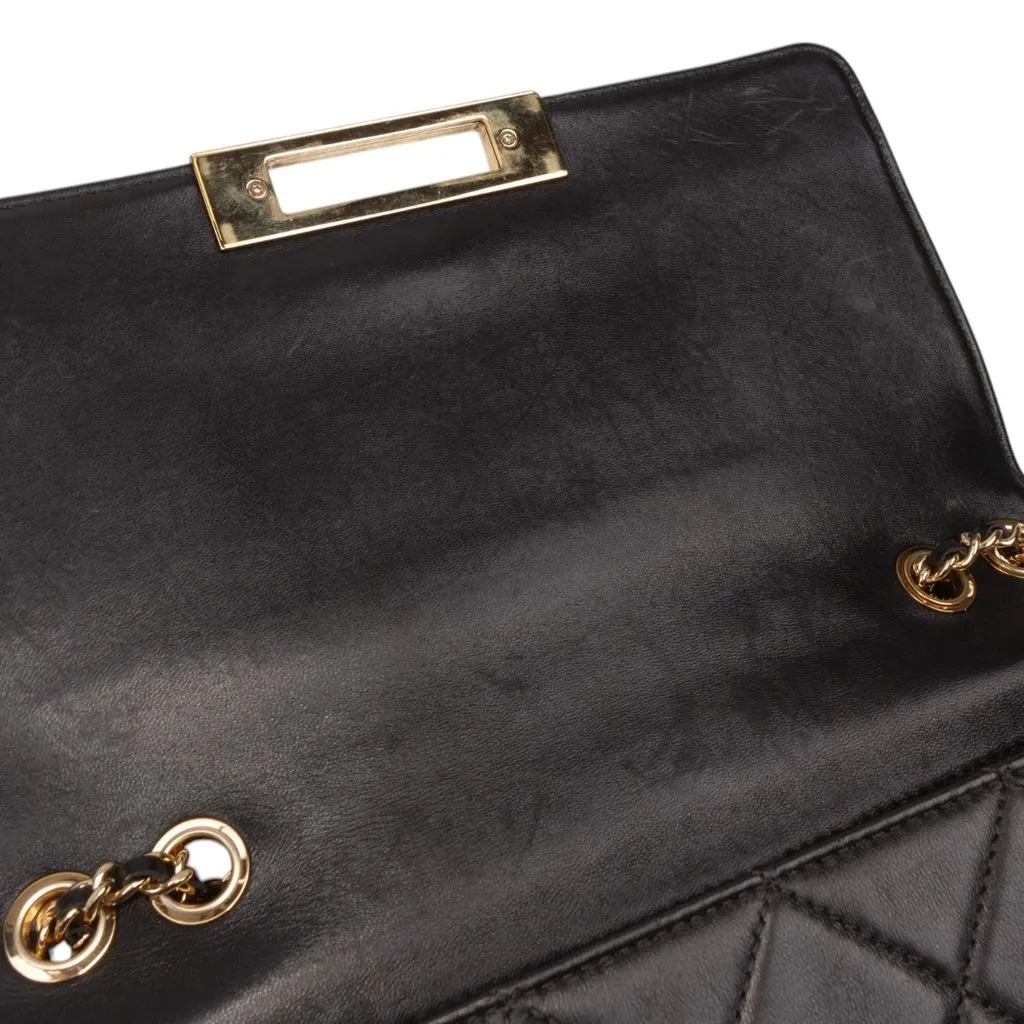 Chanel Quilted Lambskin Golden Class Flap Black Leather Good - Box View