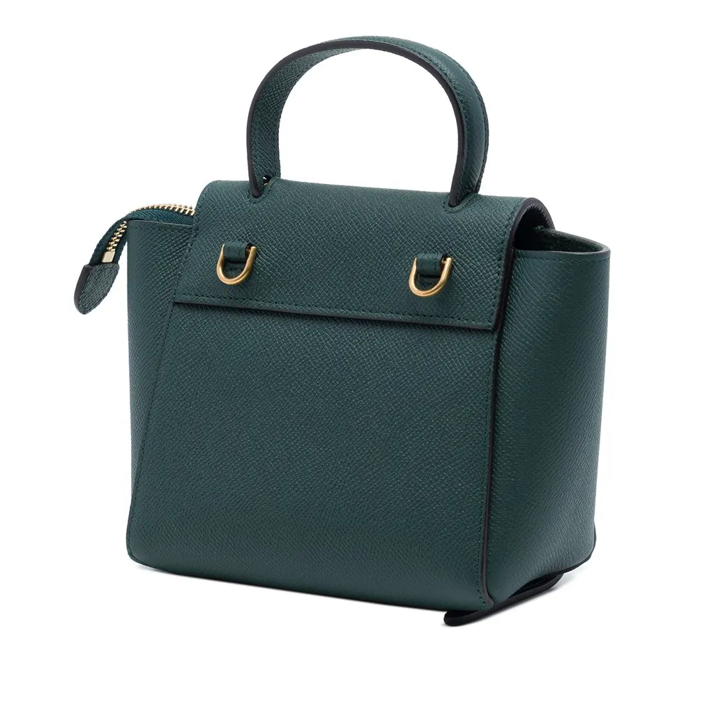 Celine Pico Grained Calfskin Belt Bag Green Leather Very good - Back View