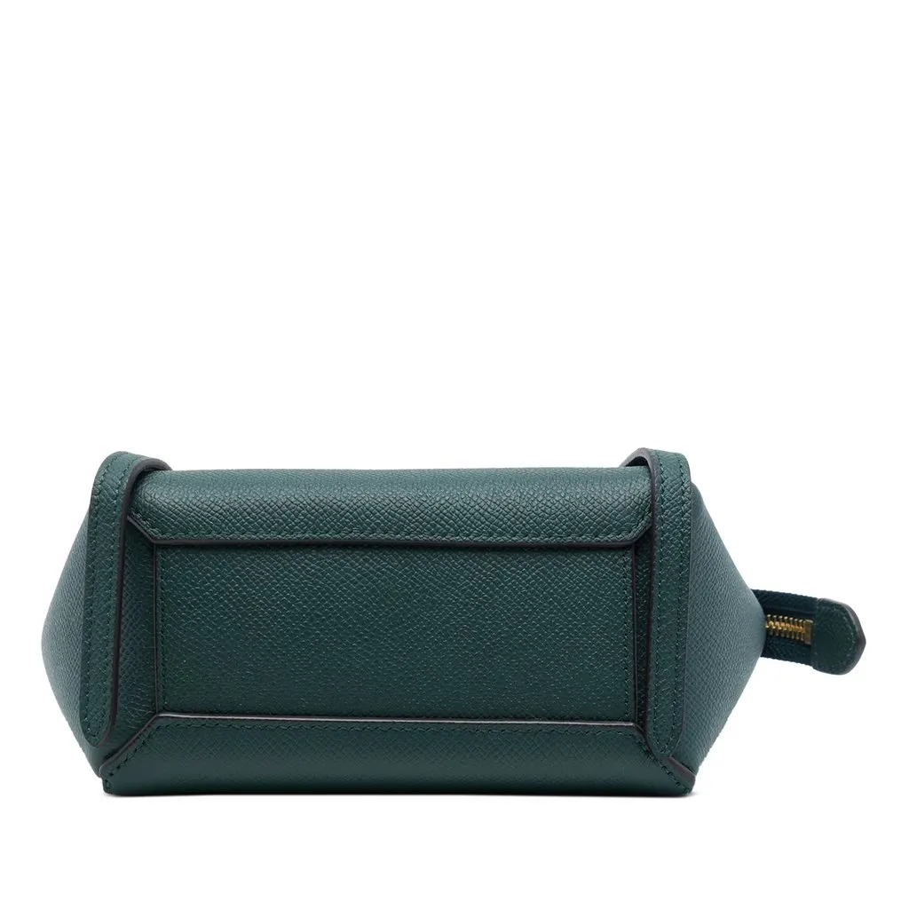 Celine Pico Grained Calfskin Belt Bag Green Leather Very good - Inside View