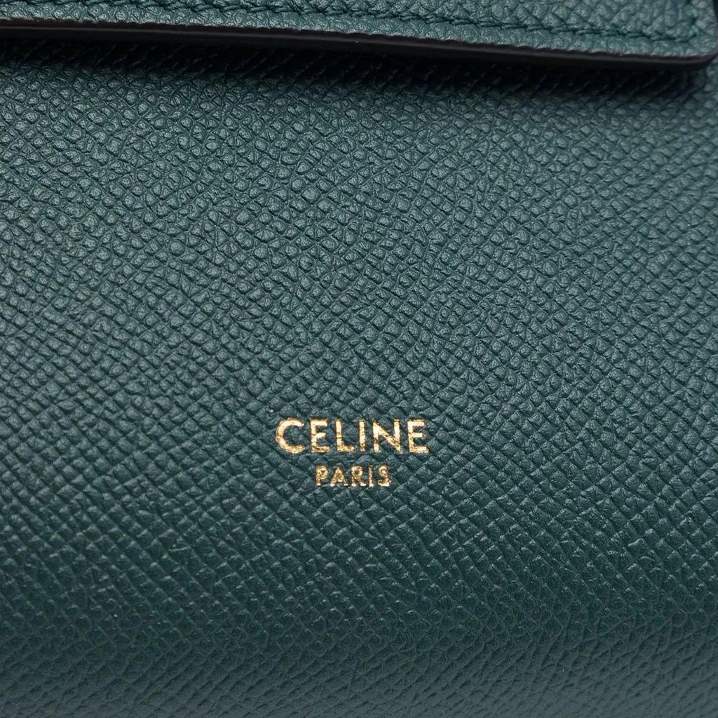 Celine Pico Grained Calfskin Belt Bag Green Leather Very good - Box View