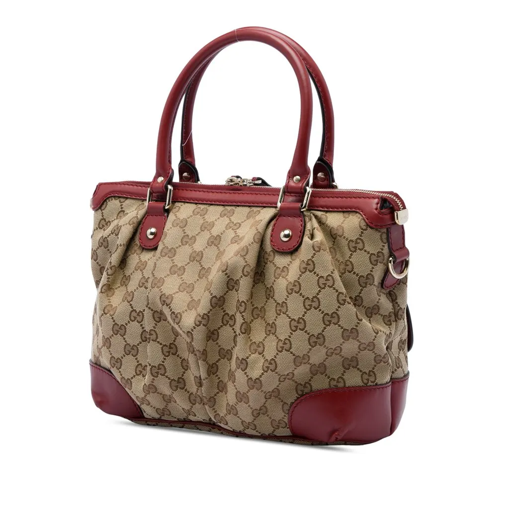 Gucci GG Canvas Sukey Satchel Beige Very good - Back View