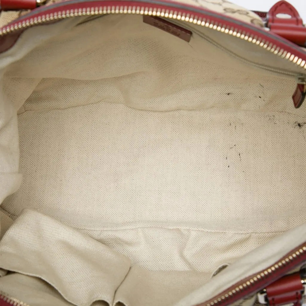 Gucci GG Canvas Sukey Satchel Beige Very good - Model View