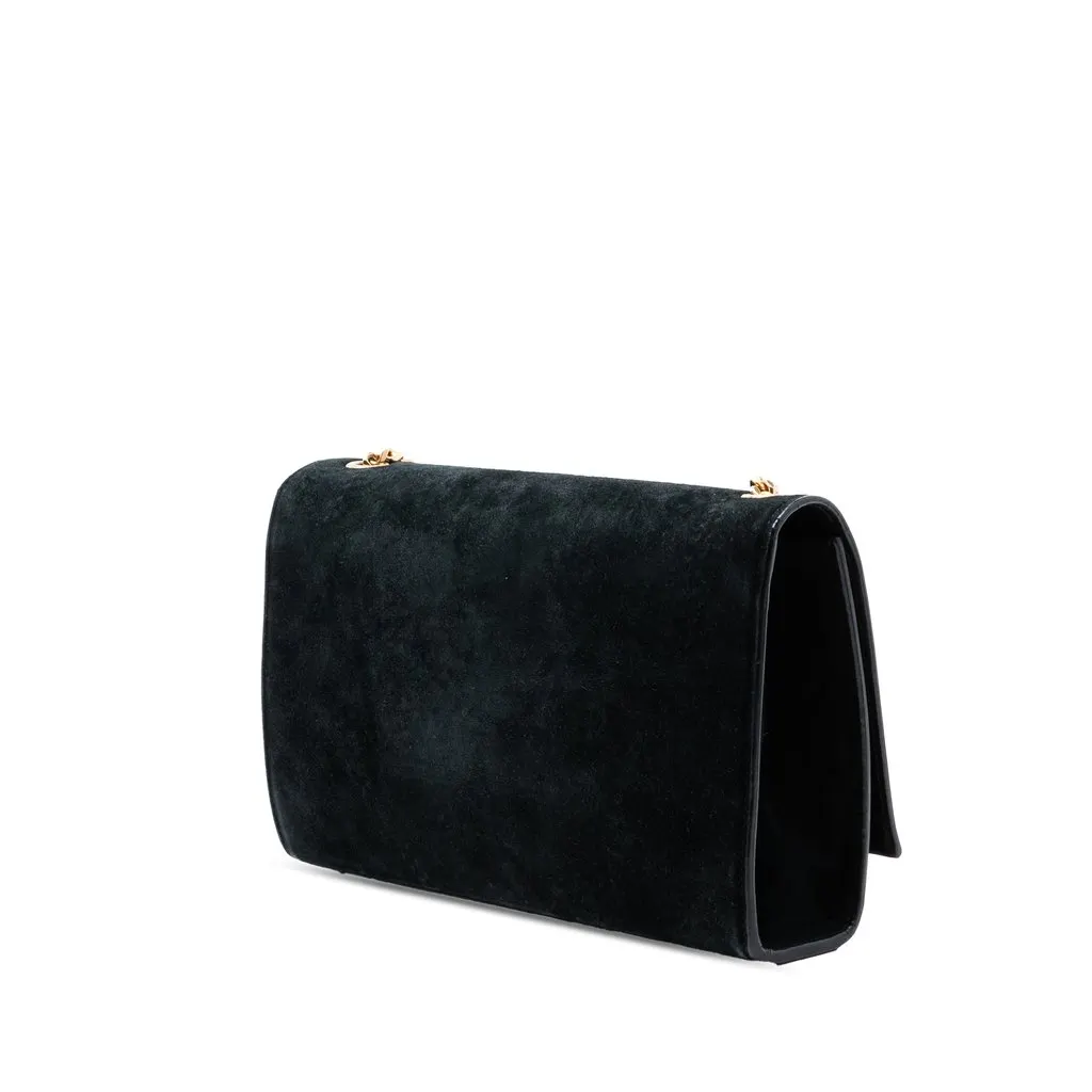Saint Laurent Medium Suede Monogram Kate Tassel Crossbody Black Leather Good - Back View