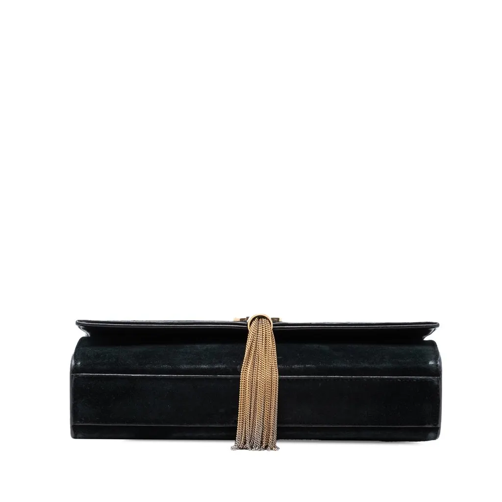 Saint Laurent Medium Suede Monogram Kate Tassel Crossbody Black Leather Good - Inside View