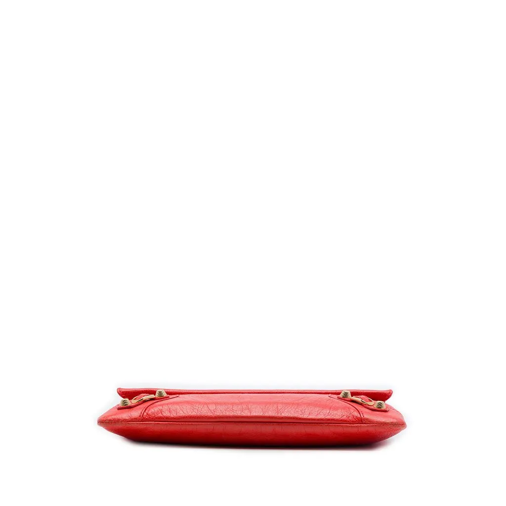 Balenciaga Lambskin Motocross Giant 12 Envelope Clutch Red Leather Good - Inside View
