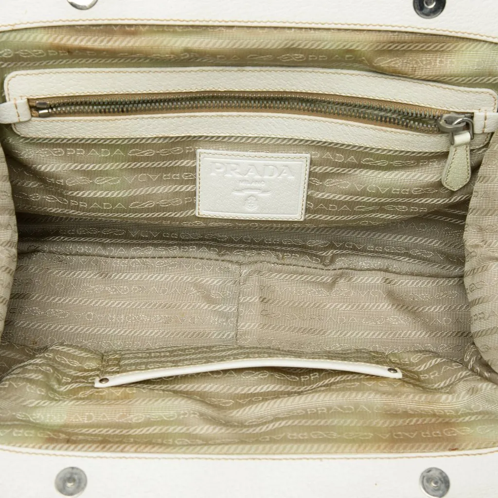 Prada Raffia Shoulder Bag Beige Rattan Good - Model View
