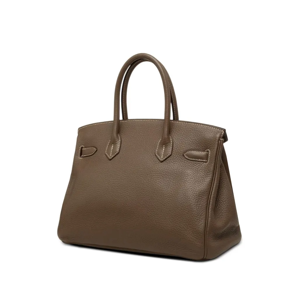 Hermès Clemence Birkin Retourne 30 Brown Leather Good - Back View