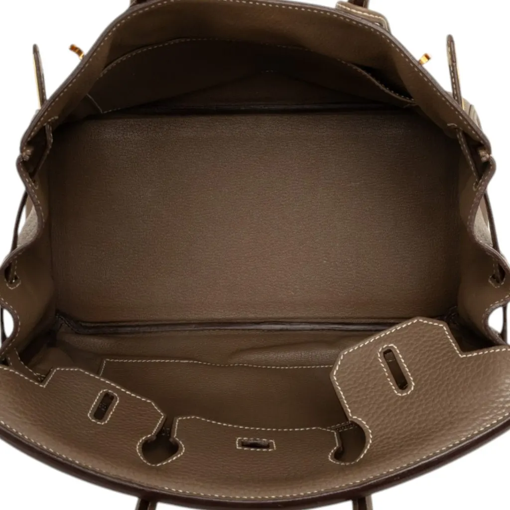 Hermès Clemence Birkin Retourne 30 Brown Leather Good - Model View