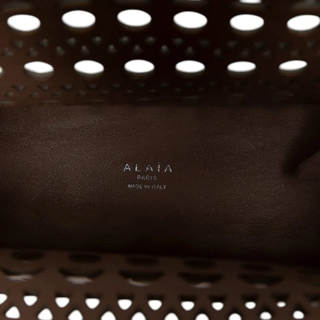 Alaïa Vienne Calfskin Laser Cut Garance Tote 20 Brown Leather Very good - Model View
