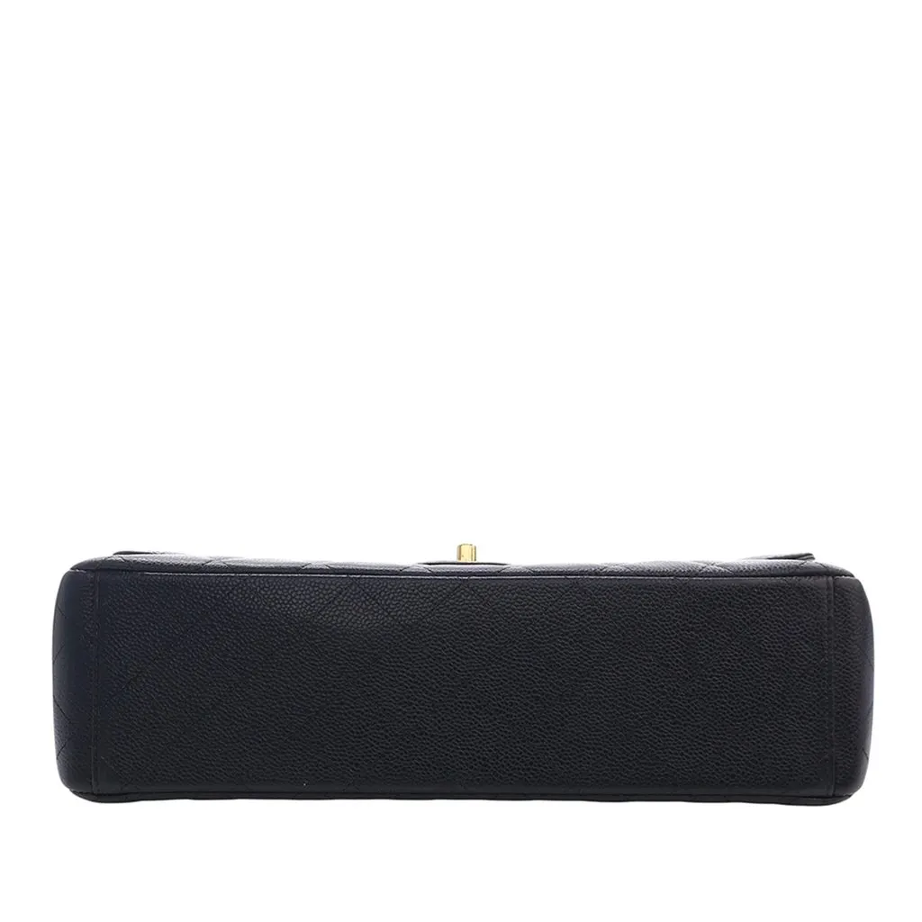 Chanel Maxi Classic Caviar Double Flap Black Leather Very good - Box View