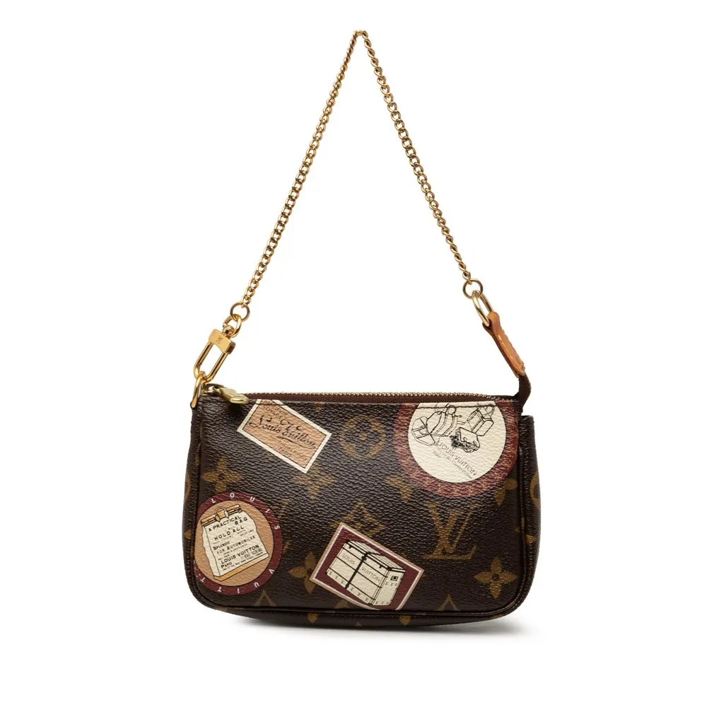 Louis Vuitton Monogram Patch Mini Pochette Accessoires Brown Very good - Front View
