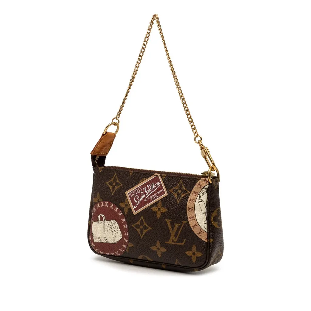 Louis Vuitton Monogram Patch Mini Pochette Accessoires Brown Very good - Back View