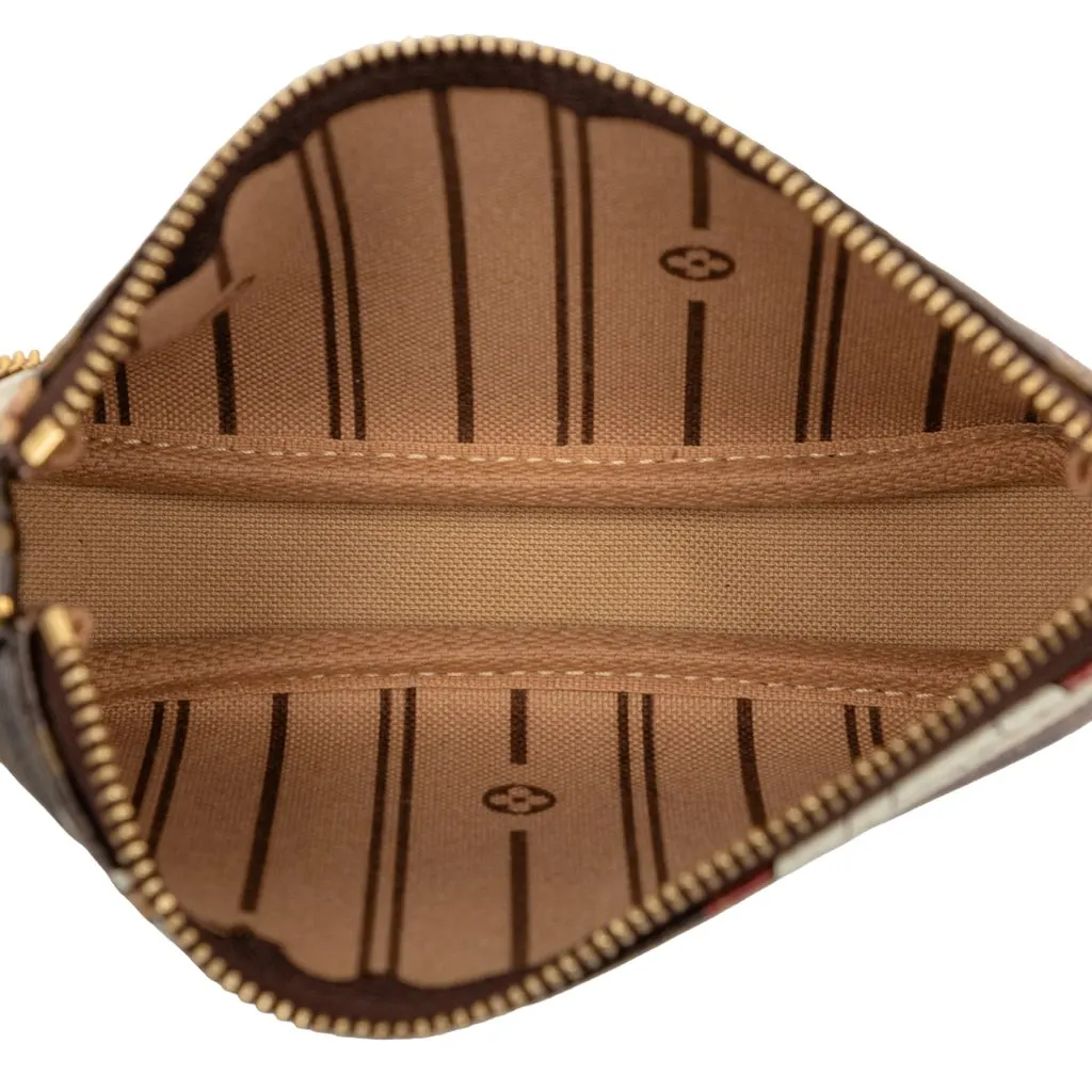 Louis Vuitton Monogram Patch Mini Pochette Accessoires Brown Very good - Model View