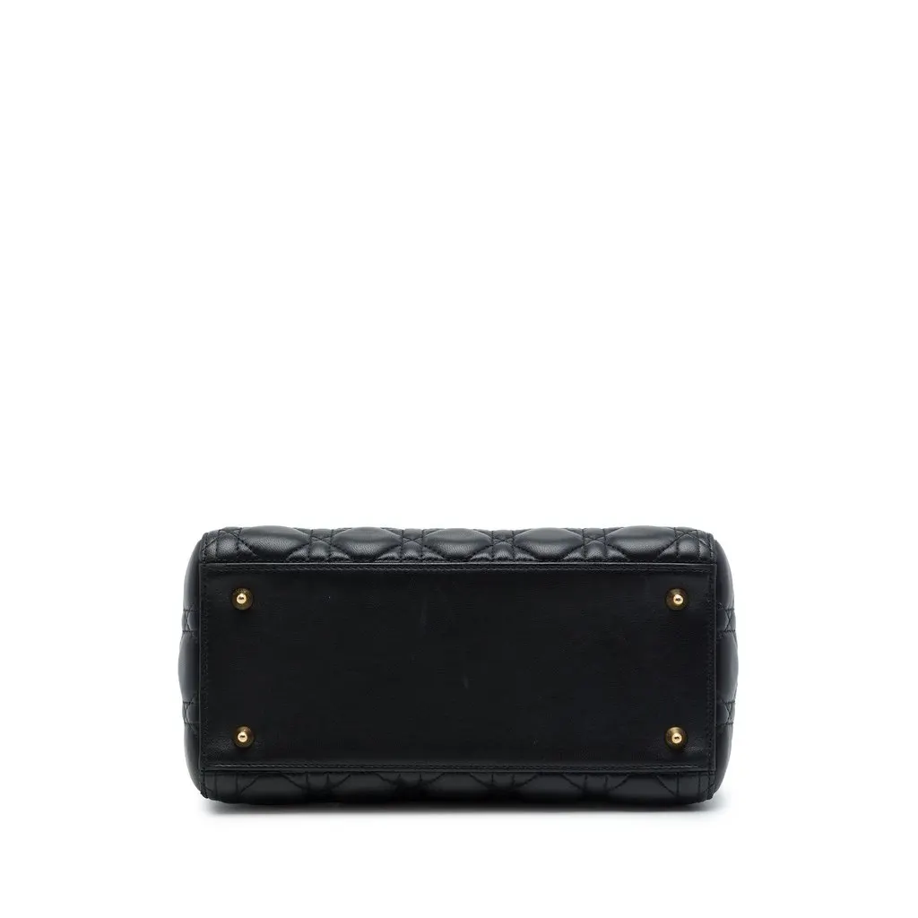 Dior Medium Lambskin Cannage Lady Dior Black Leather Very good - Inside View
