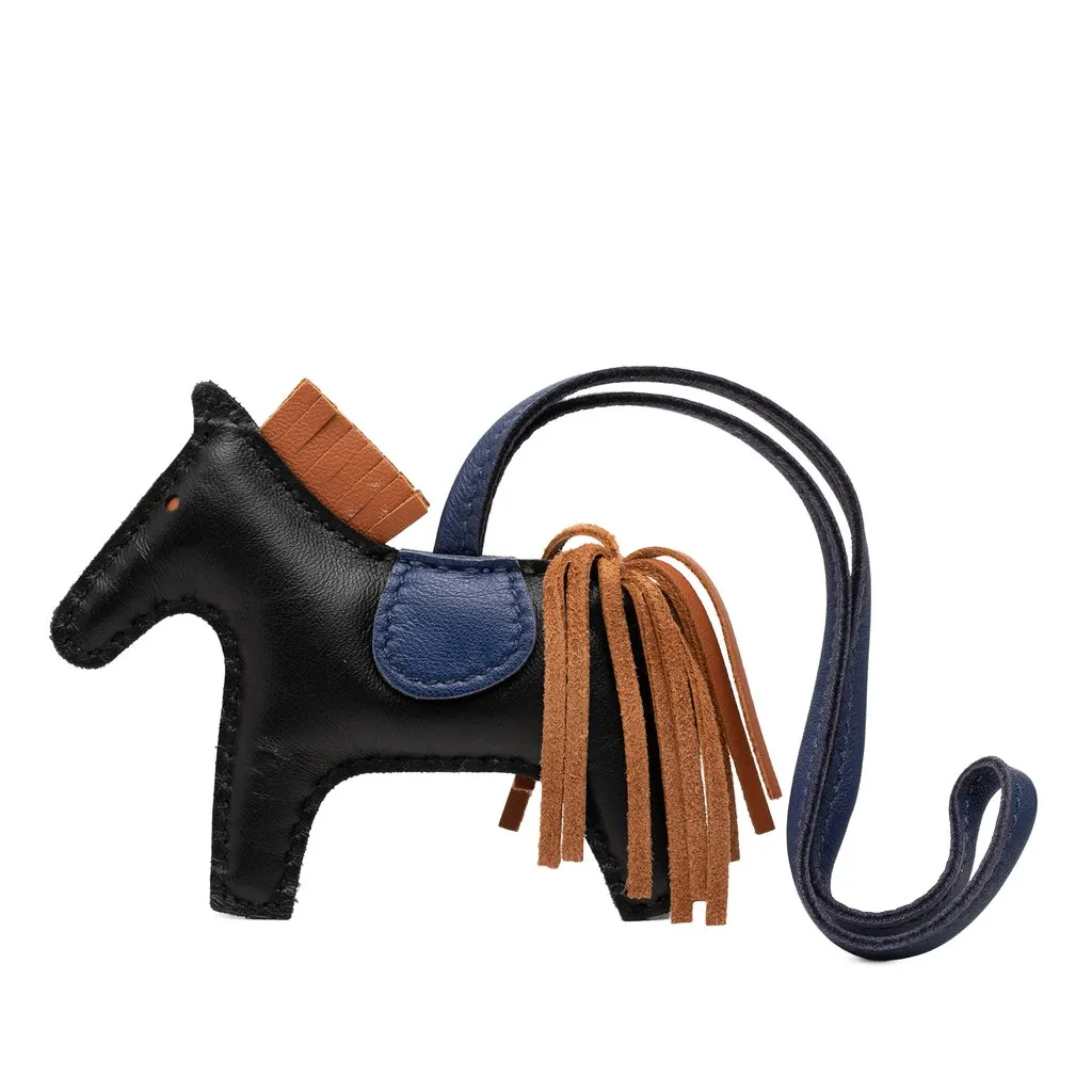 Hermès Milo Lambskin GriGri Rodeo Bag Charm PM Black Leather Very good - Front View