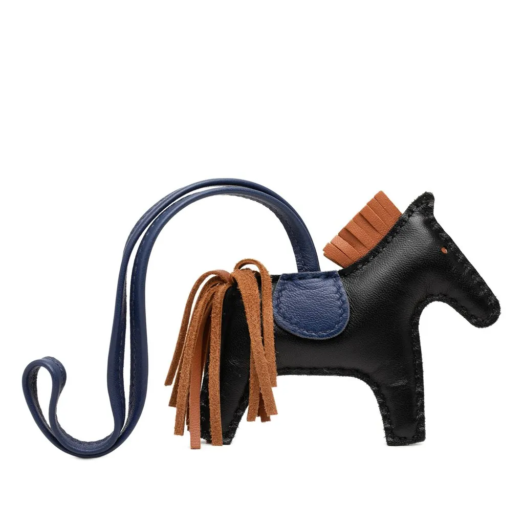 Hermès Milo Lambskin GriGri Rodeo Bag Charm PM Black Leather Very good - Back View