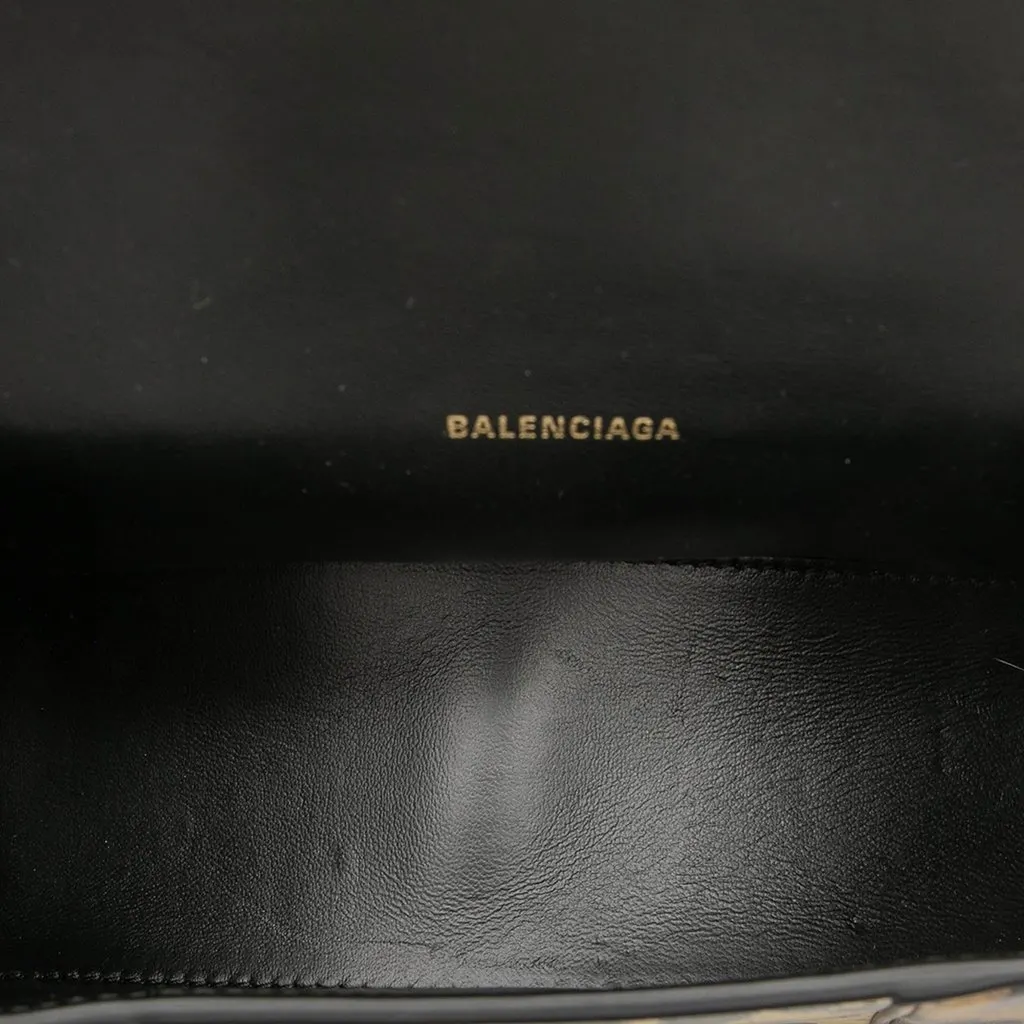 Balenciaga Calfskin Leopard Print Hourglass Top Handle Bag XS Brown Leather Very good - Model View