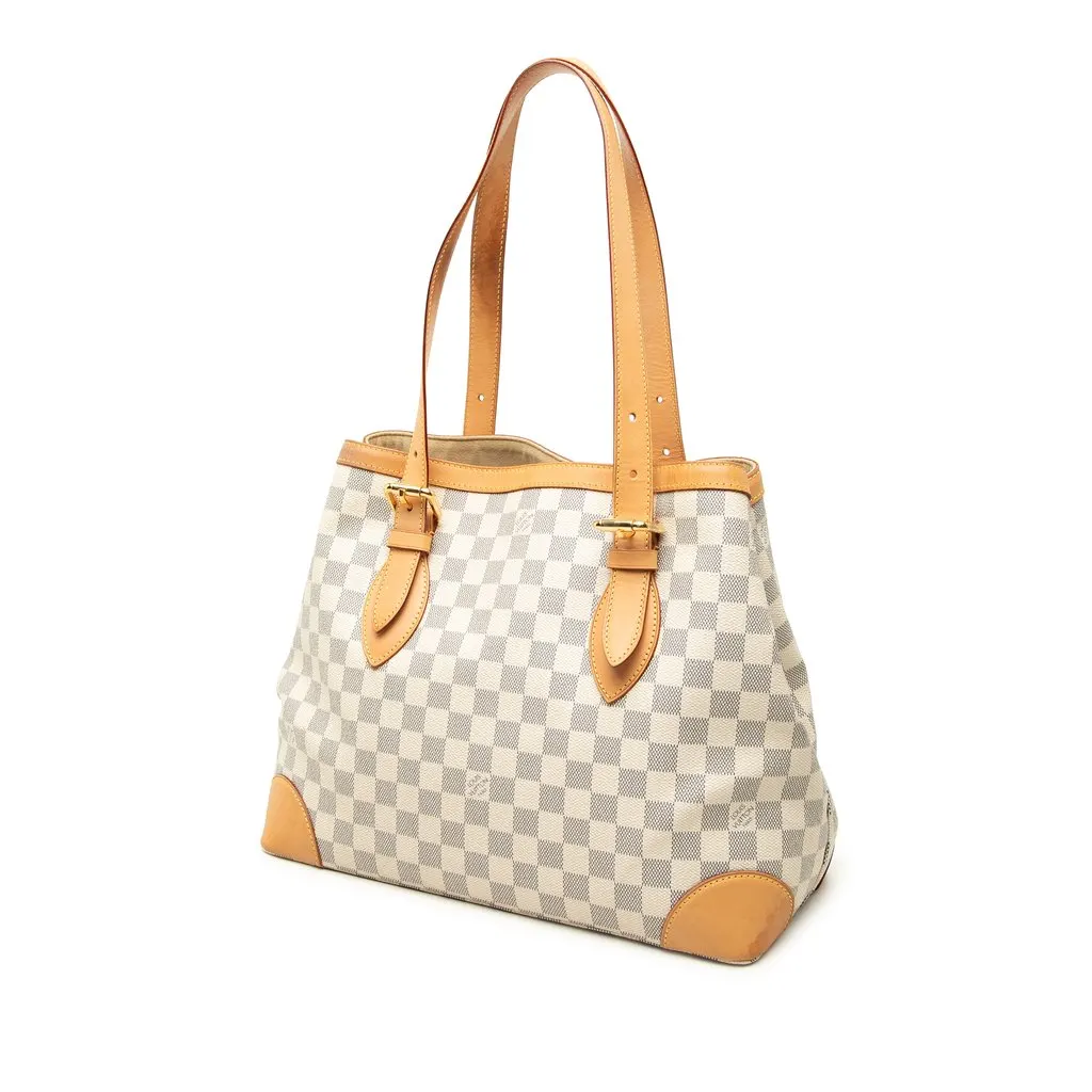 Louis Vuitton Damier Azur Hampstead MM White Canvas Good - Back View