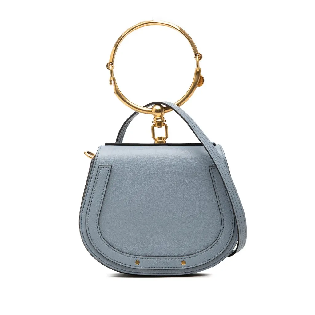 Chloé Small Leather Nile Bracelet Satchel Blue Leather Very good - Front View
