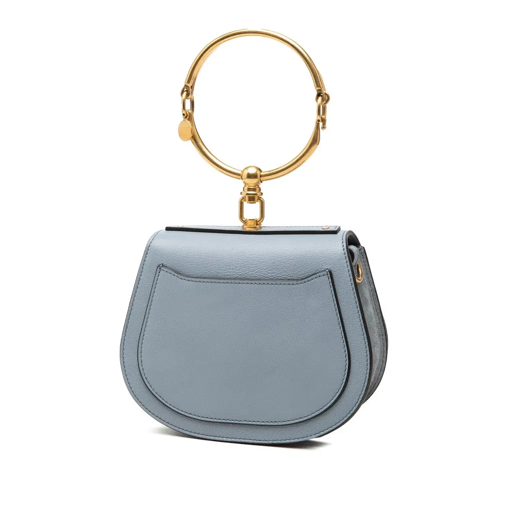 Chloé Small Leather Nile Bracelet Satchel Blue Leather Very good - Back View