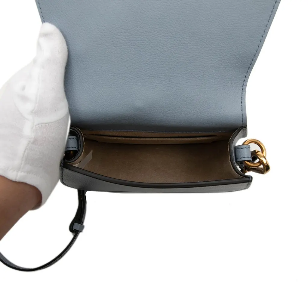 Chloé Small Leather Nile Bracelet Satchel Blue Leather Very good - Model View