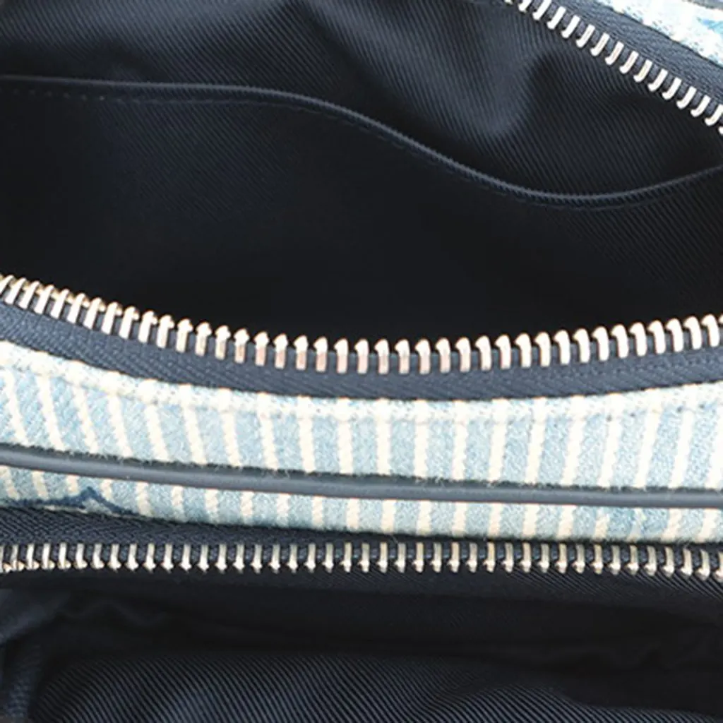 Louis Vuitton Monogram Denim Watercolor Hickory Stripes Outdoor Pouch Blue Very good - Model View