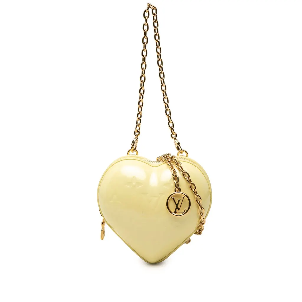 Louis Vuitton Monogram Vernis Keep My Heart Chain Crossbody Yellow Leather Very good - Front View