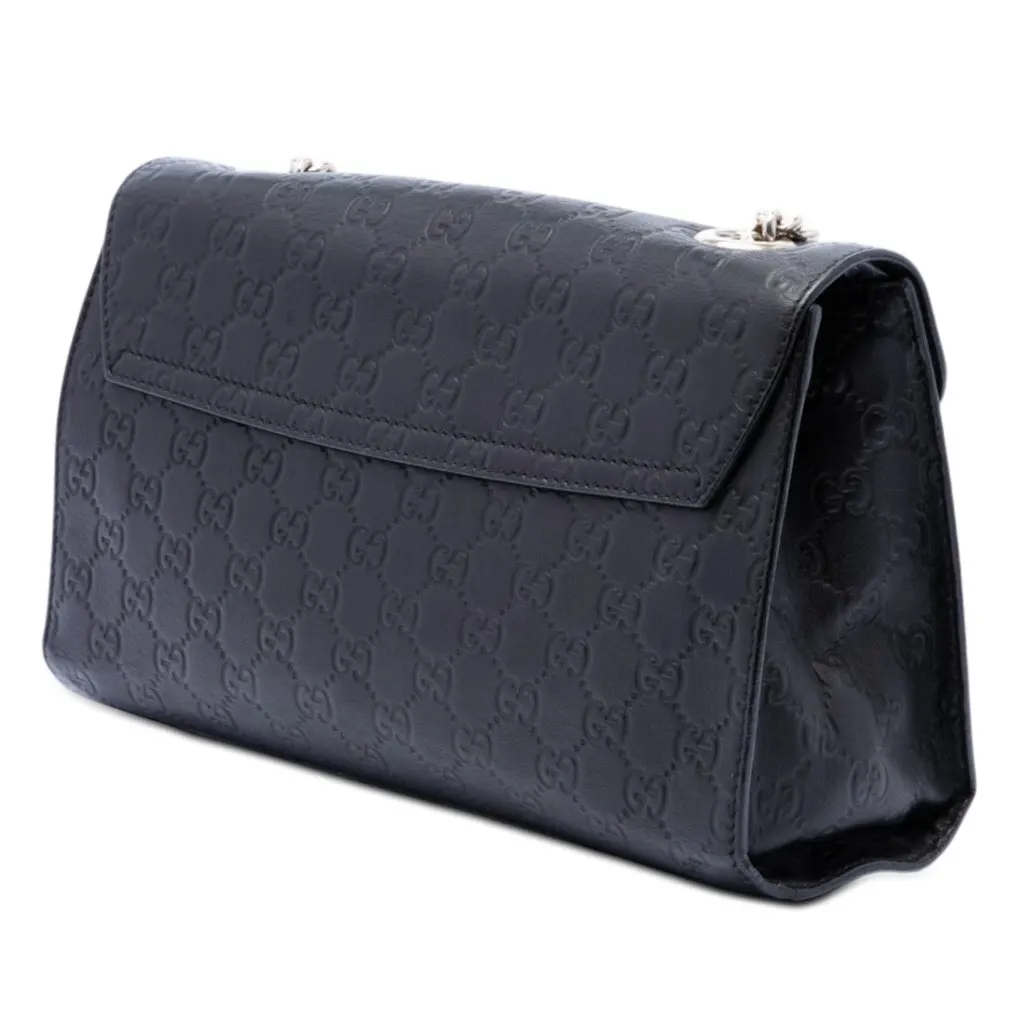 Gucci Medium Guccissima Emily Shoulder Bag Black Leather Very good - Back View