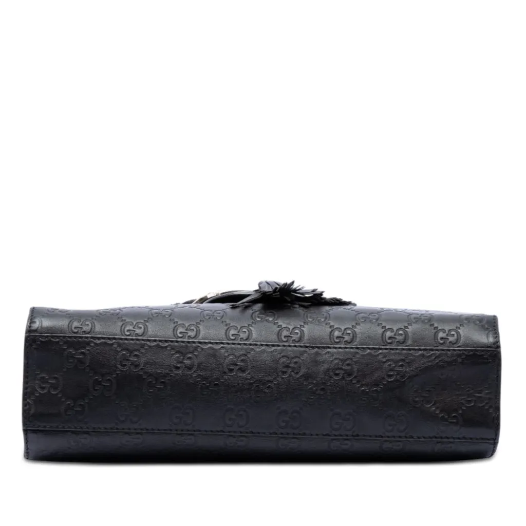 Gucci Medium Guccissima Emily Shoulder Bag Black Leather Very good - Inside View