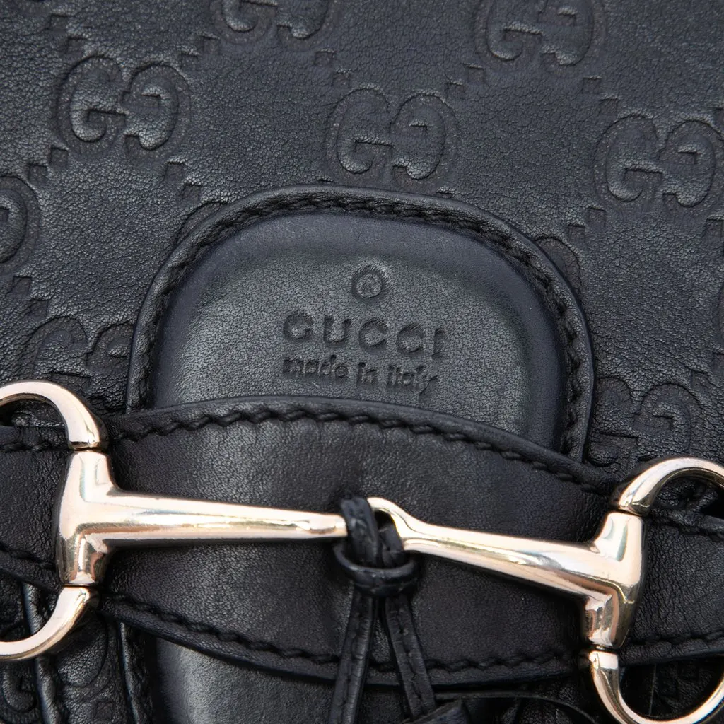 Gucci Medium Guccissima Emily Shoulder Bag Black Leather Very good - Box View