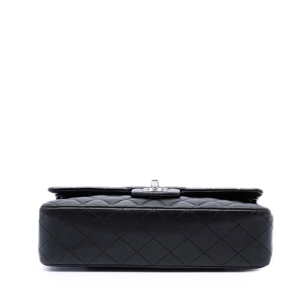 Chanel Medium Classic Lambskin Double Flap Black Leather Very good - Inside View