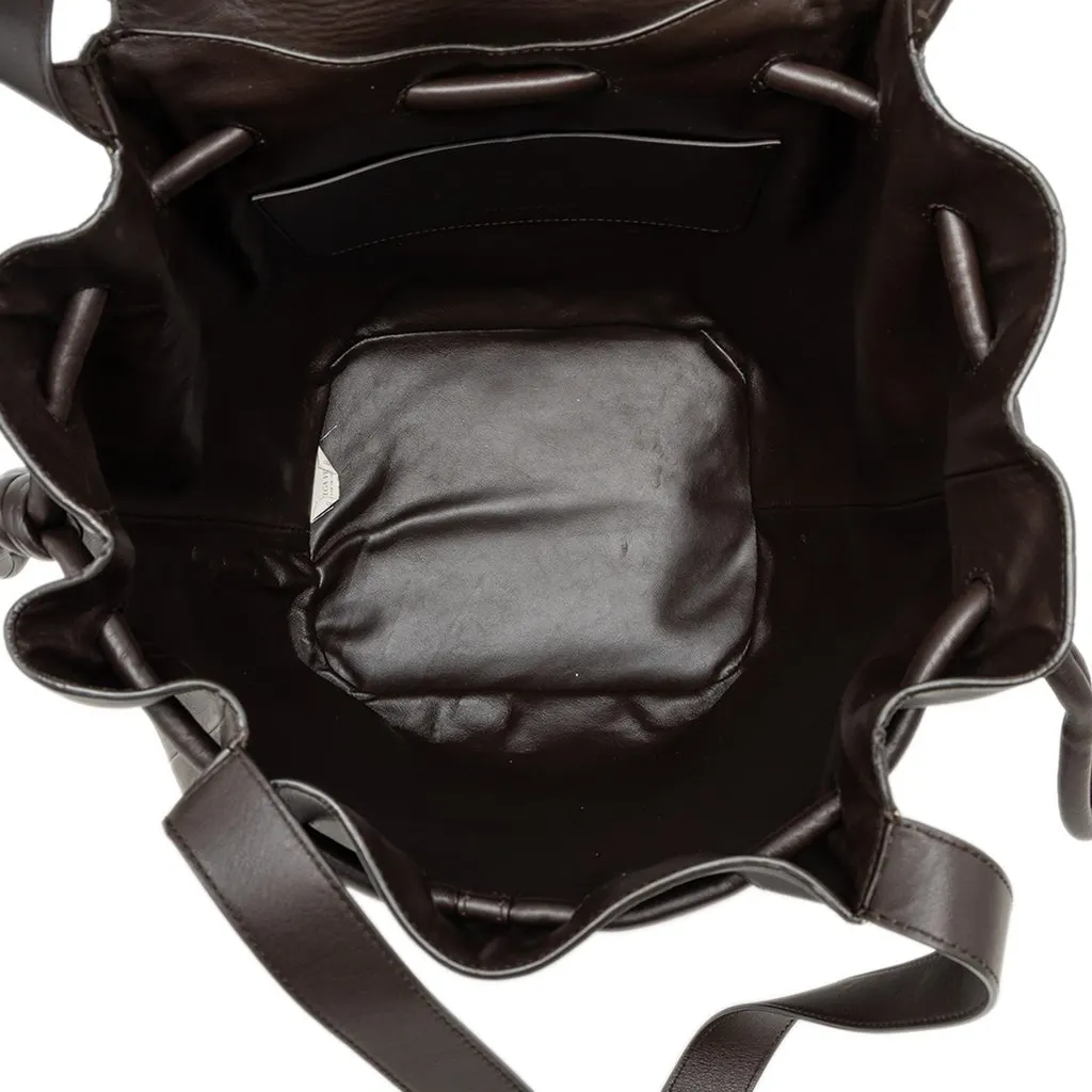Bottega Veneta Large Leather Beak Tote Brown Leather Very good - Model View