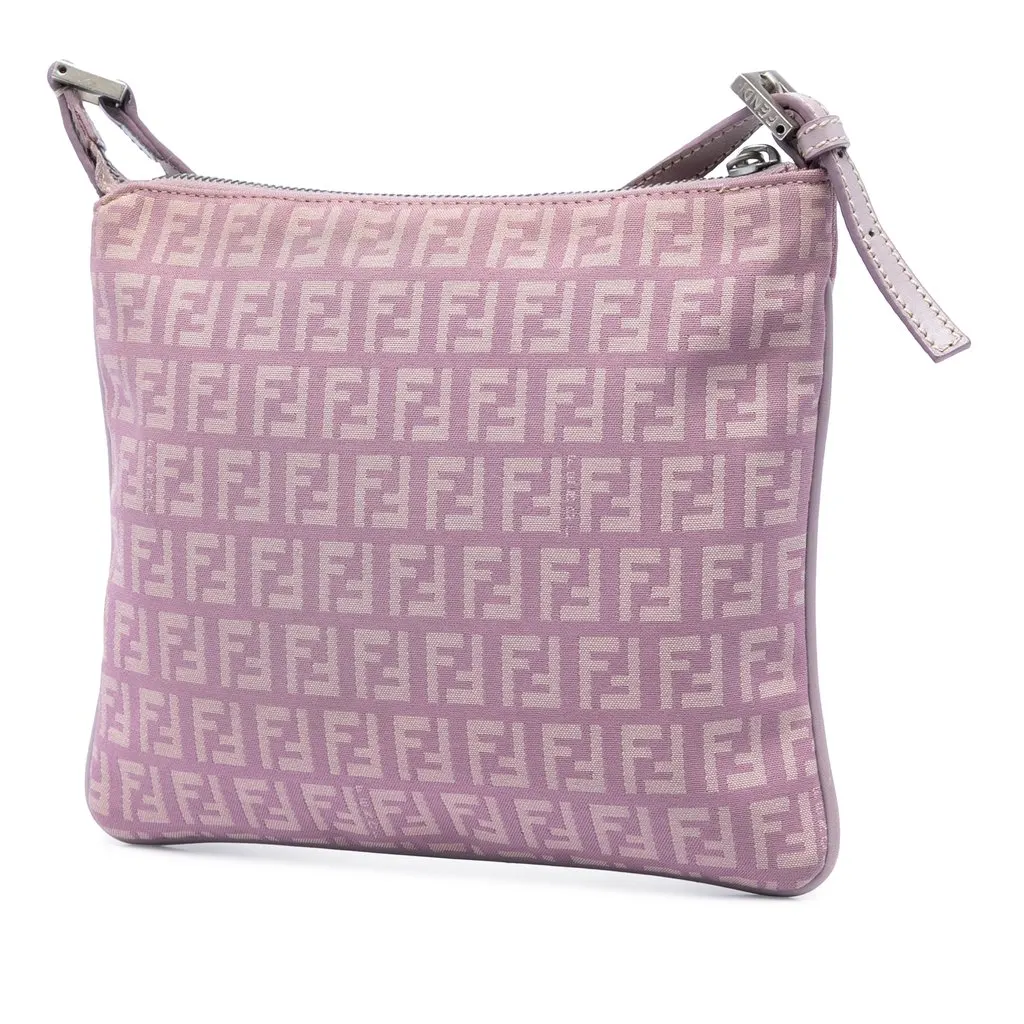 Fendi Zucchino Canvas Crossbody Pink Very good - Back View