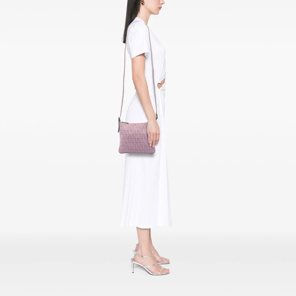 Fendi Zucchino Canvas Crossbody Pink Very good - Box View