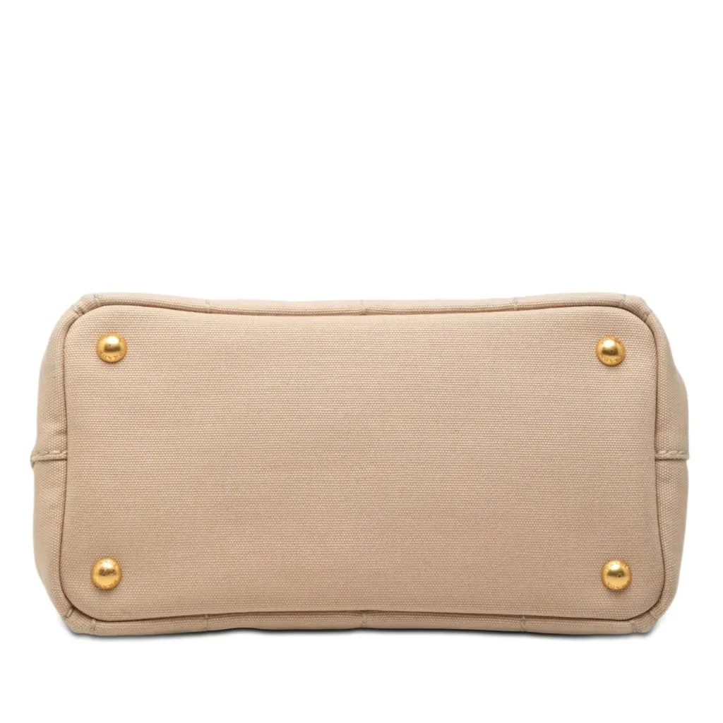 Prada Small Canvas Canapa Logo Tote Beige Very good - Inside View